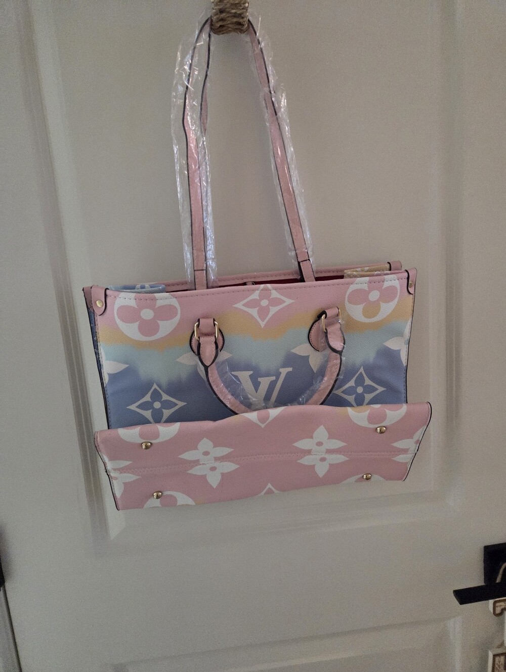 Louis Vuitton Pastel Pink and Blue Gradient Monogram Tote